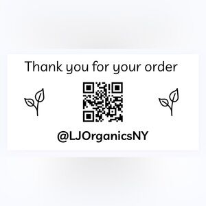 30 CUSTOM STICKERS - 2” x 1” - THANK YOU FOR YOUR ORDER - W/ CLOSET NAME & QR